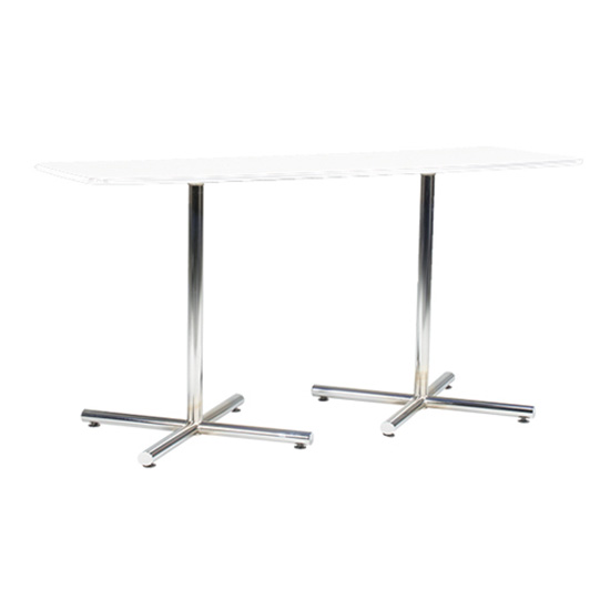 6’ Rectangle Cafe Table with Chrome Base